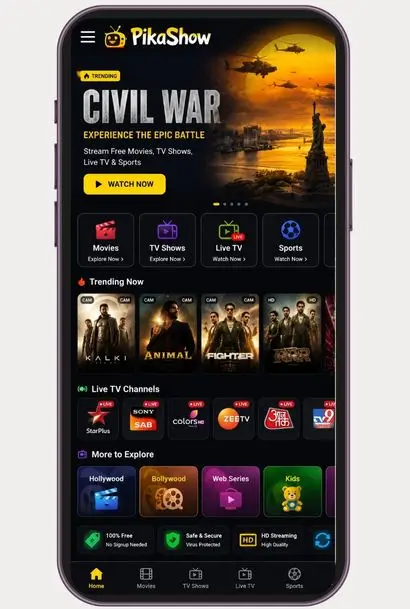 Pikashow APK Screenshot